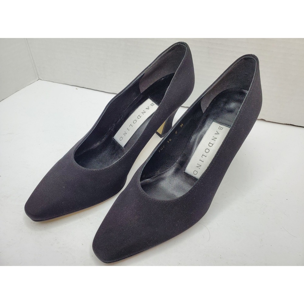 Bandolino Candy Womens Pump Dress Shoe Black Fabric &Leather 2-1/4 Heels Size 6M
